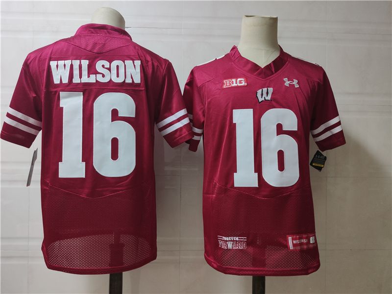 Men Wisconsin Badgers 16 Wilson Red Elite 2025 NCAA Jersey